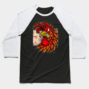 Red Rooster Funny Angry Chicken Gift Baseball T-Shirt